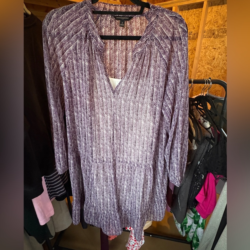Banana Republic Purple Patterned Women's Layered Top